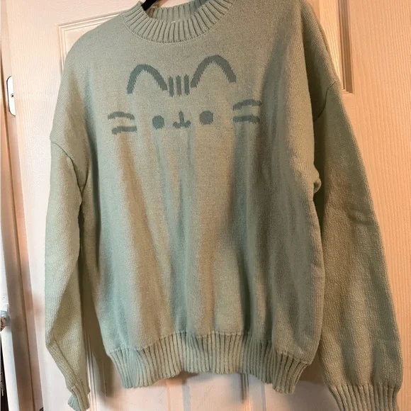 Pusheen Mint Green Cat Sweater - Picture 2 of 4